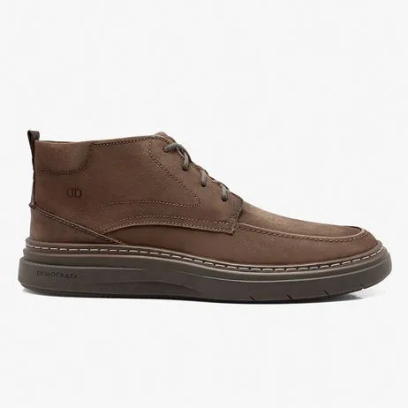 Bota Masculina Grid Couro Marrom