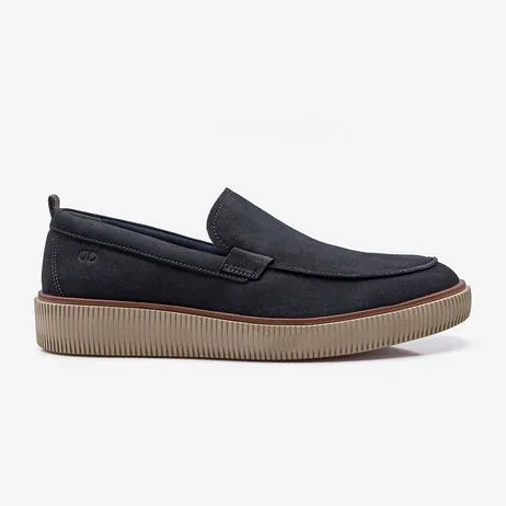 Sapato Social Slip On Marino Couro Navy